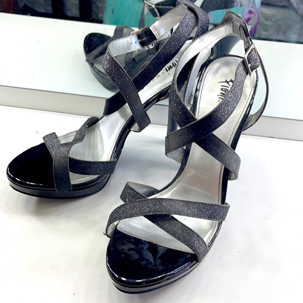 FIONI NIGHT- Black Shimmer Heel